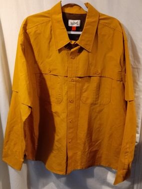 Vesti Men's Mustard Button-Up Shirt Jacket